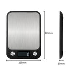 Balança Pequena para Alimentos de Cozinha em Aço Inoxidável, Balança Eletrónica Portátil, 5kg/1g (Preto), 10kg/1g (Preto), 5kg/1g (Branco), 10kg/1g (Branco)