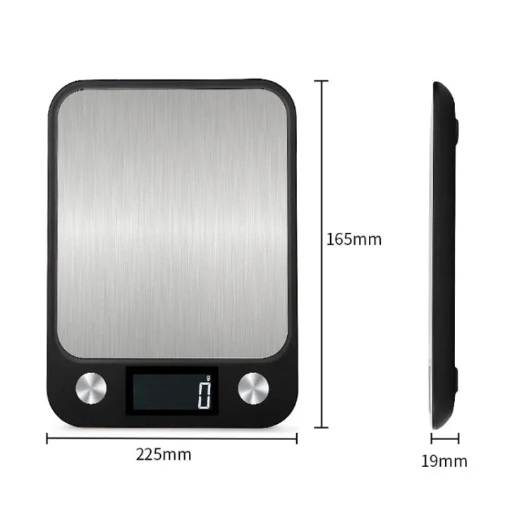 Balança Pequena para Alimentos de Cozinha em Aço Inoxidável, Balança Eletrónica Portátil, 5kg/1g (Preto), 10kg/1g (Preto), 5kg/1g (Branco), 10kg/1g (Branco)