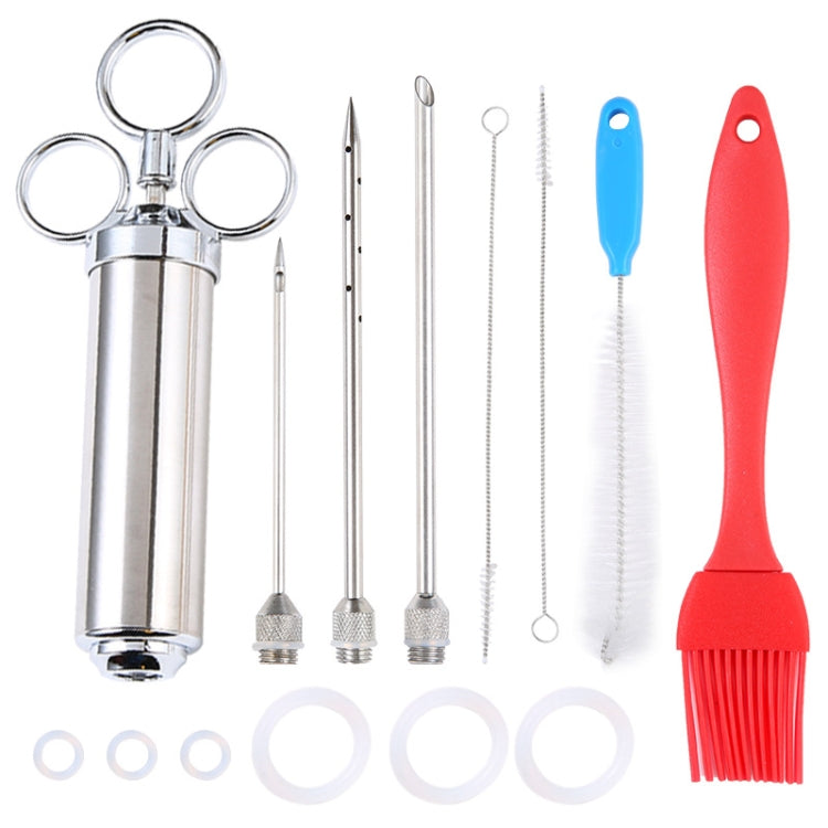 Seringa para Temperos em Aço Inoxidável 304 Ferramenta para Churrasco Conjunto de Agulhas para Peru, 14 em 1 com Bolsa de Armazenamento