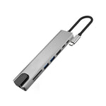 Estação de Acoplamento HUB WC7367 8 em 1 87W Tipo-C para PD+USB3.0/USB2.0+SD+TF+HDMI+RJ45+Tipo-C, WC7367