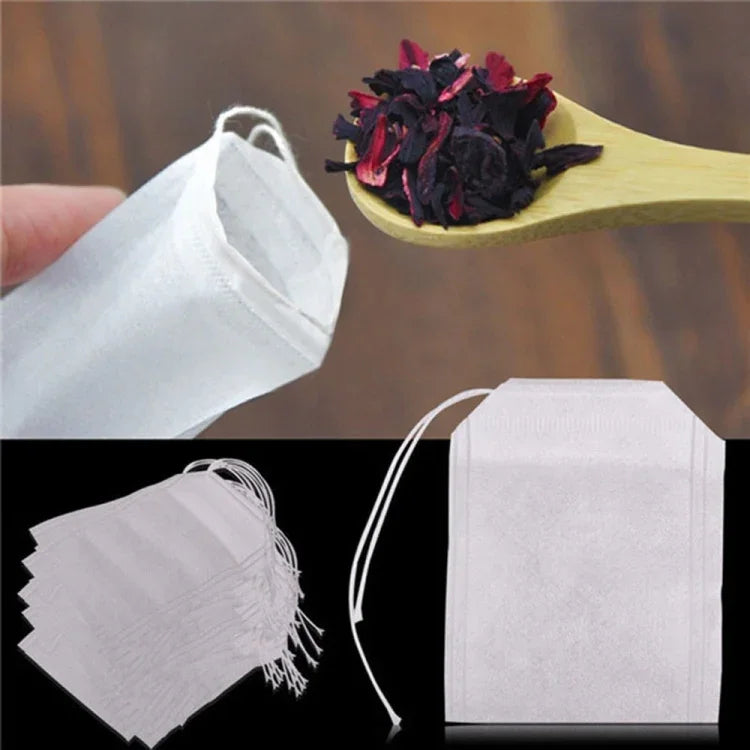 100 Sacos de Chá Aromatizados com Filtro de Papel Selado, Tamanho: 5.5 x 7cm, Sacos de Chá