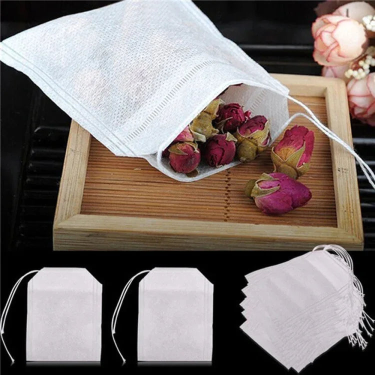 100 Sacos de Chá Aromatizados com Filtro de Papel Selado, Tamanho: 5.5 x 7cm, Sacos de Chá