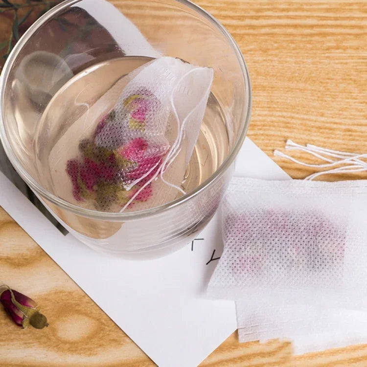 100 Sacos de Chá Aromatizados com Filtro de Papel Selado, Tamanho: 5.5 x 7cm, Sacos de Chá