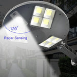 144 COB Lâmpada Solar com Sensor de Corpo Humano para Rua Jardim Luz de Parede com Controlo Remoto Luz de Segurança Exterior