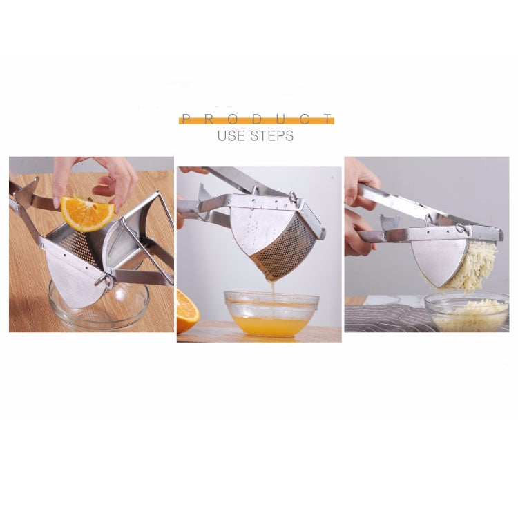 Amassador manual de batatas em aço inoxidável para puré de batata e sumo de fruta, amassador de batatas