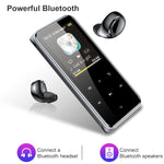 Leitor MP3 Portátil Bluetooth com Ecrã Tátil Gravador E-Book, 4GB, 8GB, 16GB, 32GB