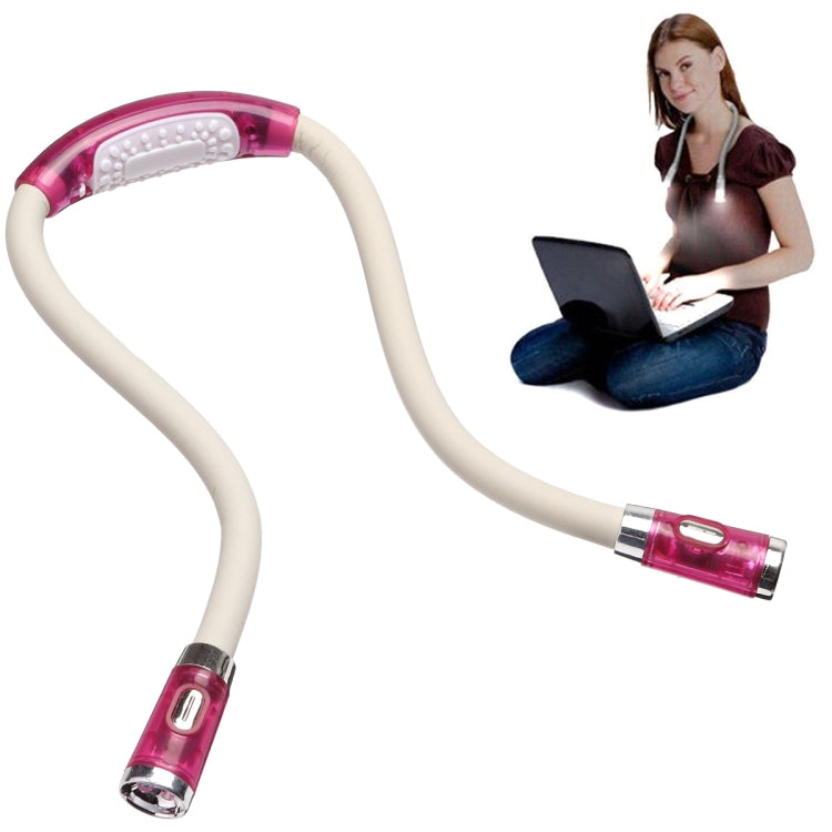 Candeeiro portátil de leitura em forma de U flexível LED mãos-livres para pescoço, lanterna, preto, verde, azul, rosa