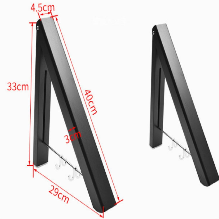 Estendal Invisível Multifuncional em Alumínio para Espaço, Preto, Duplo Preto + Barra Transversal de 80cm