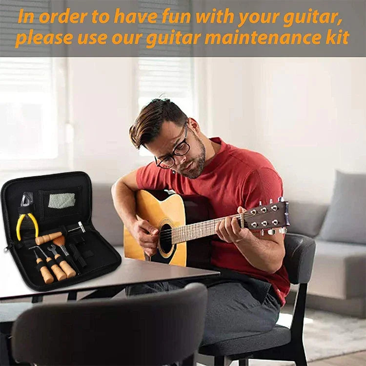 Conjunto de 7 Peças para Troca de Cordas de Guitarra, Ferramenta de Reparação e Manutenção de Guitarra, Kit para Troca de Cordas de Guitarra