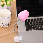 Mini candeeiro de livro LED com clip em forma de coração, luz de leitura para secretária, luz para teclado, proteção ocular, poupança de energia, luzes noturnas, rosa, amarelo, azul