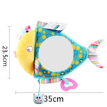 Espelho Retrovisor Reverso para Carro com Assento de Bebé Brinquedo de Peluche, Espelho Peixe 35 x 23,5 cm, Espelho Urso Castanho 35 x 23,5 cm, Espelho Pinguim 35 x 23,5 cm