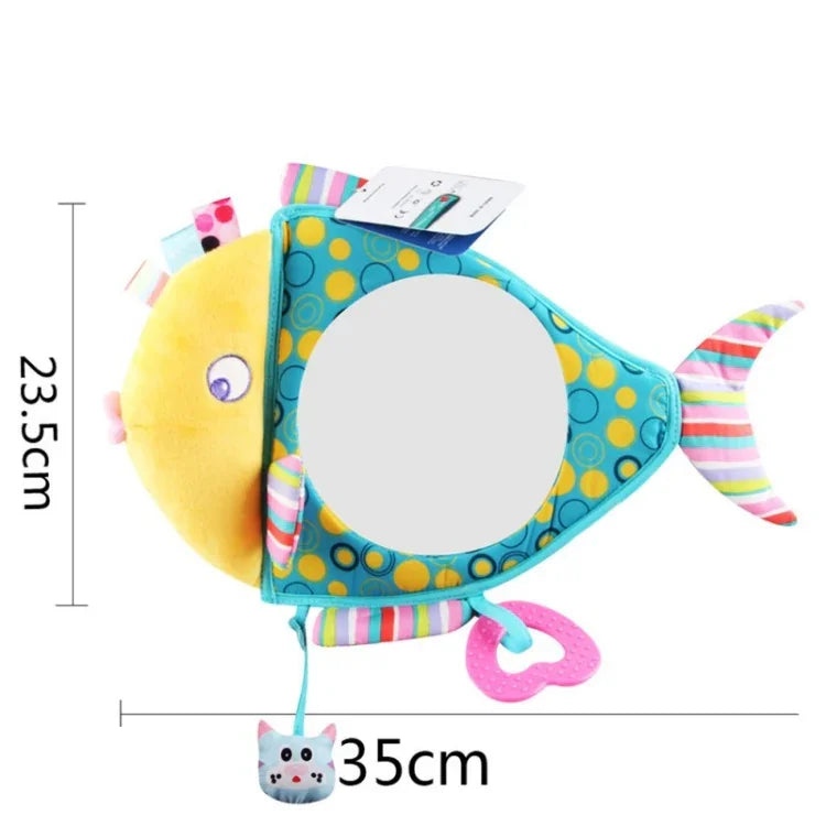 Espelho Retrovisor Reverso para Carro com Assento de Bebé Brinquedo de Peluche, Espelho Peixe 35 x 23,5 cm, Espelho Urso Castanho 35 x 23,5 cm, Espelho Pinguim 35 x 23,5 cm