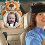 Espelho Retrovisor Reverso para Carro com Assento de Bebé Brinquedo de Peluche, Espelho Peixe 35 x 23,5 cm, Espelho Urso Castanho 35 x 23,5 cm, Espelho Pinguim 35 x 23,5 cm