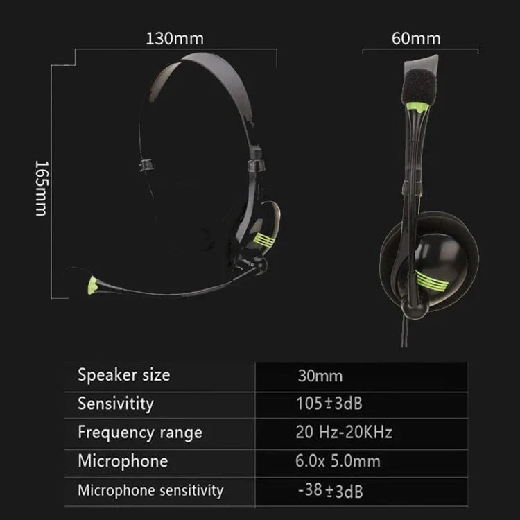 Computer USB Interface Headphone Aviation Headset with Microphone