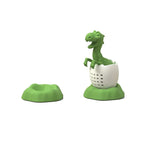 Infusor de chá para bebé em silicone com tema de dinossauro, Verde Sortudo, Amarelo Luz de Vela