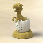 Infusor de chá para bebé em silicone com tema de dinossauro, Verde Sortudo, Amarelo Luz de Vela