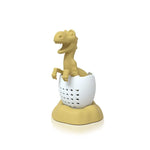 Infusor de chá para bebé em silicone com tema de dinossauro, Verde Sortudo, Amarelo Luz de Vela