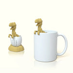 Infusor de chá para bebé em silicone com tema de dinossauro, Verde Sortudo, Amarelo Luz de Vela