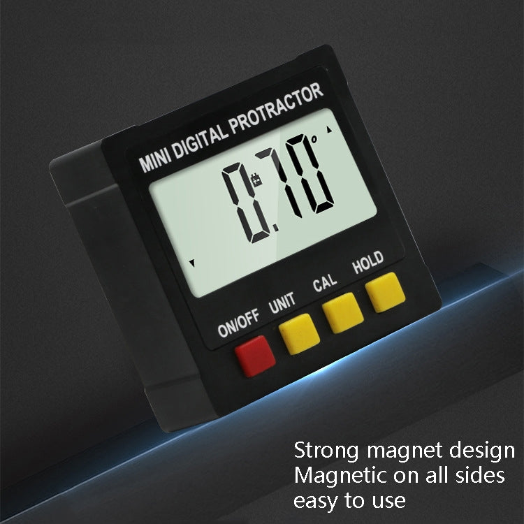 Inclinómetro Digital Electrónico com Ecrã, Nível de Inclinação, Transferidor Magnético de Quatro Lados, Régua de Ângulo Magnética