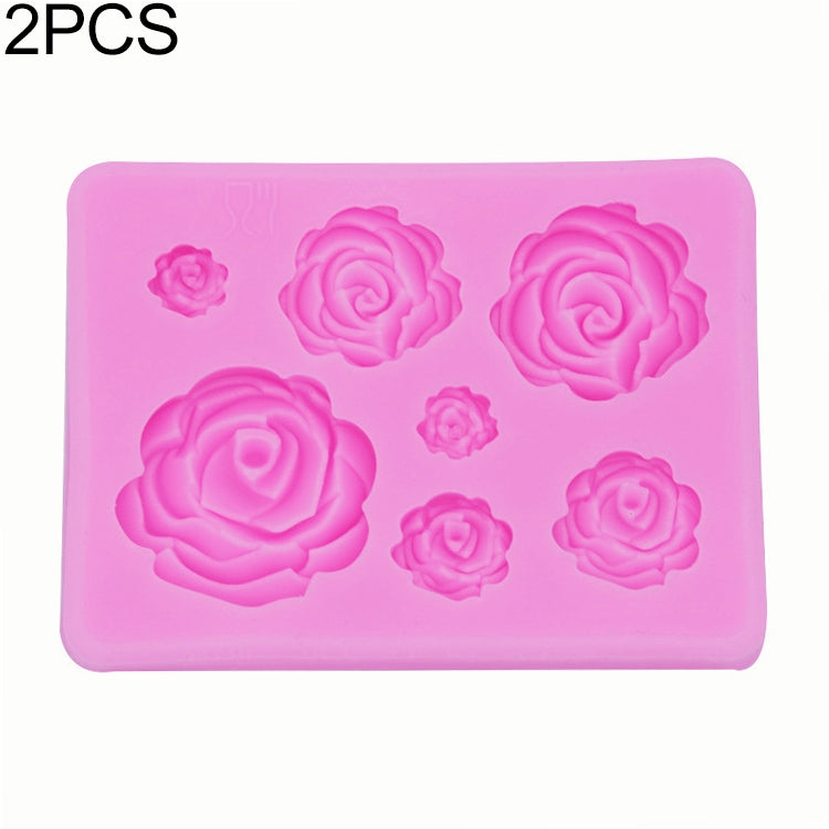 2 PEÇAS Molde DIY para Sabonete, Chocolate, Fondant, Molde para Cozedura, Decoração de Bolo em Forma de Flor 3D, Molde de Silicone, Forma de Flor (Rosa), Forma de Flor (Cinza)