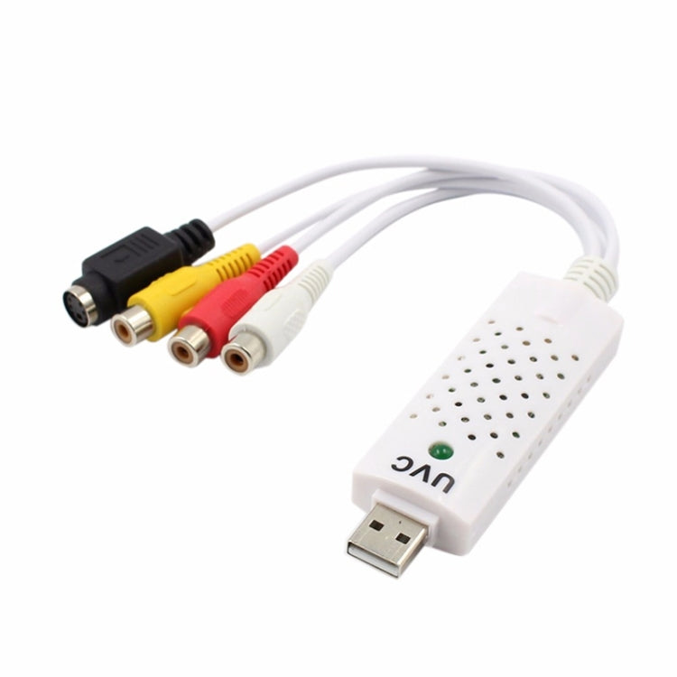 Adaptador Portátil USB 2.0 para Captura de Áudio e Vídeo VHS para DVD para Win7 / Win8/ XP/ Vista, Driver Gratuito