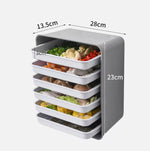 Prateleira de 6 Camadas para Hot Pot Montada na Parede, Pratos para Preparação de Cozinha Doméstica, Sem Perfuração, Pratos Retangulares para Acompanhamentos, Moldura Cinza + Prato Branco, Moldura Azul + Prato Amarelo