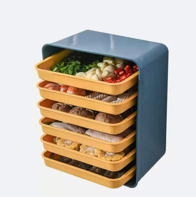 Prateleira de 6 Camadas para Hot Pot Montada na Parede, Pratos para Preparação de Cozinha Doméstica, Sem Perfuração, Pratos Retangulares para Acompanhamentos, Moldura Cinza + Prato Branco, Moldura Azul + Prato Amarelo