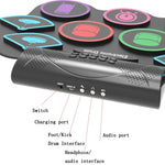 Bateria de Bateria Bluetooth MD862M para Iniciantes Aprender a Tocar Bateria Eletrónica Portátil, MD862M