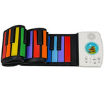 Piano Dobrável de 49 Teclas HUA008-49 para Crianças, Rolado à Mão, Piano Colorido, 49 Teclas