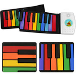 Piano Dobrável de 49 Teclas HUA008-49 para Crianças, Rolado à Mão, Piano Colorido, 49 Teclas