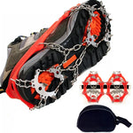 Crampons de 18 Dentes em Aço Inoxidável 430 para Campismo ao Ar Livre, Picos para Sapatos de Caminhada na Neve, Capas de Sapato Antiderrapantes, Tamanho:, 18 Dentes M (Laranja), 18 Dentes L (Preto)