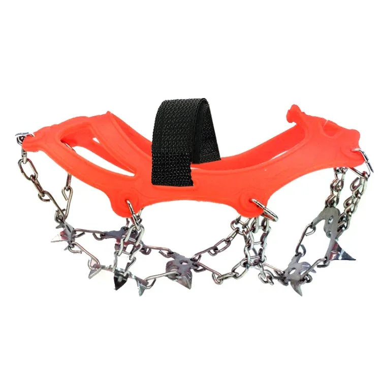 Crampons de 18 Dentes em Aço Inoxidável 430 para Campismo ao Ar Livre, Picos para Sapatos de Caminhada na Neve, Capas de Sapato Antiderrapantes, Tamanho:, 18 Dentes M (Laranja), 18 Dentes L (Preto)