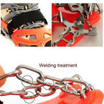 Crampons de 18 Dentes em Aço Inoxidável 430 para Campismo ao Ar Livre, Picos para Sapatos de Caminhada na Neve, Capas de Sapato Antiderrapantes, Tamanho:, 18 Dentes M (Laranja), 18 Dentes L (Preto)