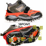 Crampons de 18 Dentes em Aço Inoxidável 430 para Campismo ao Ar Livre, Picos para Sapatos de Caminhada na Neve, Capas de Sapato Antiderrapantes, Tamanho:, 18 Dentes M (Laranja), 18 Dentes L (Preto)