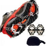 Crampons de 18 Dentes em Aço Inoxidável 430 para Campismo ao Ar Livre, Picos para Sapatos de Caminhada na Neve, Capas de Sapato Antiderrapantes, Tamanho:, 18 Dentes M (Laranja), 18 Dentes L (Preto)