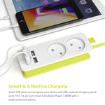 Fita de alimentação 1/2 ficha EU 4 portas USB 1200W 250V cabo de 1,5m tomada de parede portátil múltipla, tomadas ficha EU