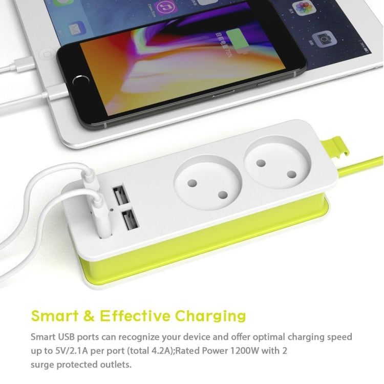 Fita de alimentação 1/2 ficha EU 4 portas USB 1200W 250V cabo de 1,5m tomada de parede portátil múltipla, tomadas ficha EU
