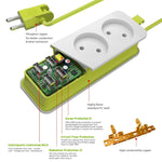 Fita de alimentação 1/2 ficha EU 4 portas USB 1200W 250V cabo de 1,5m tomada de parede portátil múltipla, tomadas ficha EU