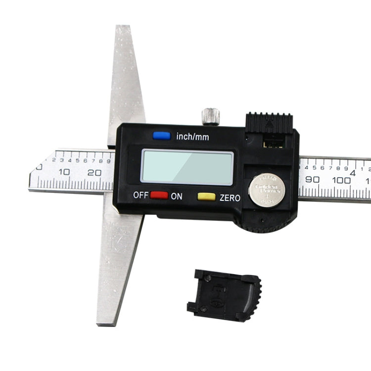 0-150mm Digital Display Depth Gauge Caliper Vernier Caliper Depth Measuring Ruler, 0-150mm