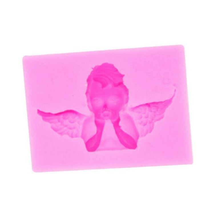 2 PEÇAS Molde de Silicone para Bolo Fondant em Forma de Anjo, Decoração com Argila Aromática, Argila Macia, Gesso, Plástico, Forma de Anjo