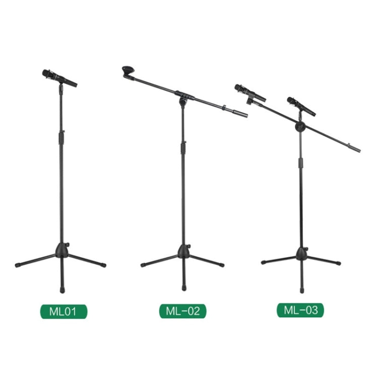 Suporte de Microfone de Pé para Microfone ao Vivo, Tripé Vertical para Palco, ML01, ML02, ML03