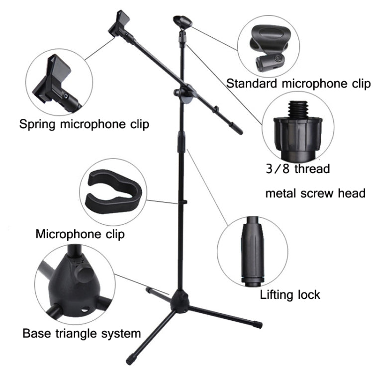 Suporte de Microfone de Pé para Microfone ao Vivo, Tripé Vertical para Palco, ML01, ML02, ML03