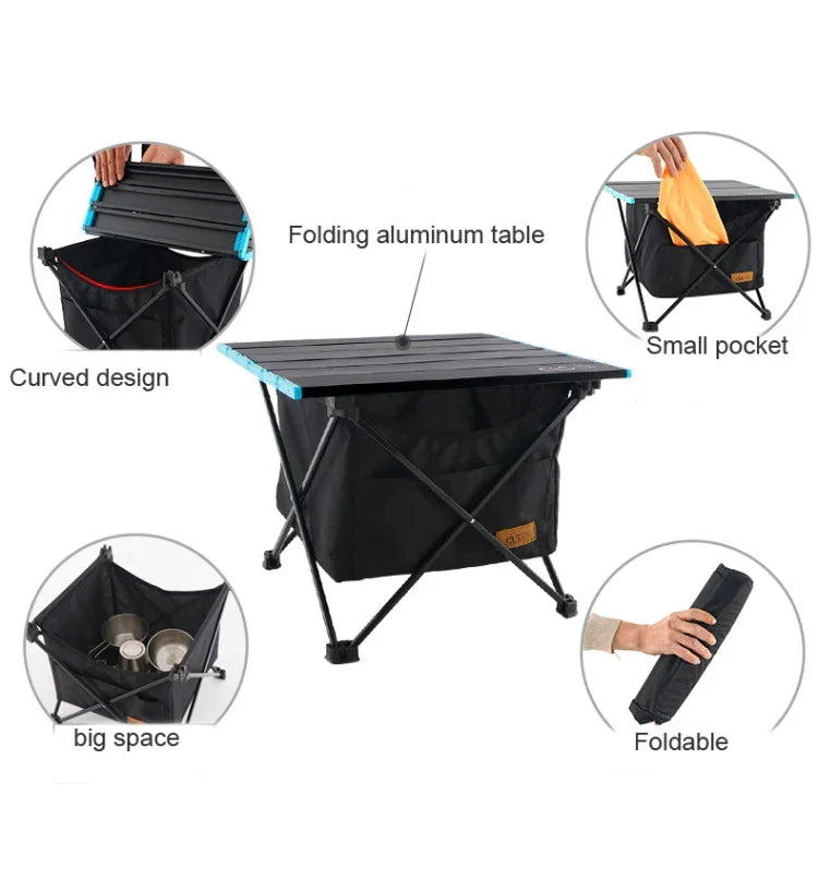 Bolsa de Armazenamento Suspensa para Mesa de Piquenique Dobrável CLS ao Ar Livre, Bolso Invisível Portátil, Estilo:, Bolso Pequeno, Bolso Grande, Mesa Pequena + Bolso Pequeno, Mesa Média + Bolso Grande