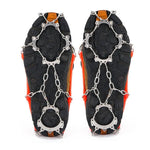 Crampons de Montanhismo em Aço Inoxidável com 13 Dentes para Campismo ao Ar Livre, Capas de Sapato Antiderrapantes, Tamanho:, 13 Dentes M (Laranja)