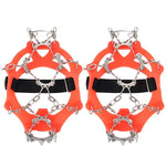 Crampons de Montanhismo em Aço Inoxidável com 13 Dentes para Campismo ao Ar Livre, Capas de Sapato Antiderrapantes, Tamanho:, 13 Dentes M (Laranja)