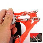 Crampons de Montanhismo em Aço Inoxidável com 13 Dentes para Campismo ao Ar Livre, Capas de Sapato Antiderrapantes, Tamanho:, 13 Dentes M (Laranja)