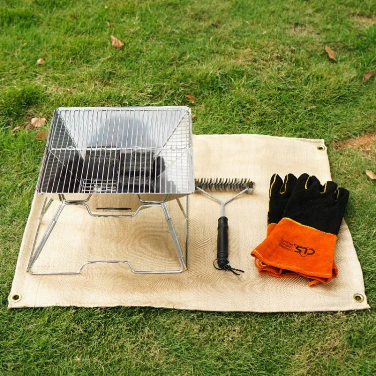 Tapete Isolante Térmico para Churrasco e Piquenique CLS, Fibra de Vidro Retardante de Chamas, Pequeno (46x44 cm), Pequeno (46x44 cm), Médio (80x60 cm), Grande (100x80 cm)