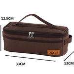 Bolsa de Armazenamento para Utensílios de Cozinha de Camping ao Ar Livre CLS, Bolsa para Talheres de Churrasco, Bolsa de Viagem Portátil para Artigos de Higiene, Castanha, Risca, Cor
