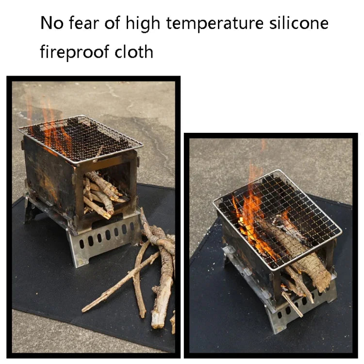 Tapete Isolante Térmico de Silicone Ignífugo para Piquenique e Churrasco CLS, S: 350x340mm, M: 450x370mm, L: 600x520mm, XL: 800x750mm