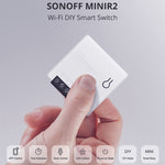 Interruptor Inteligente WIFI Sonoff MINIR2 de Controlo Duplo Peças Pequenas para Modificação DIY